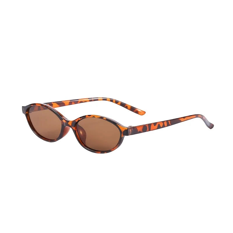 Black Small Frame Oval Women's Sunglasses with A High-end Feel European and American Personality Suitable for Wearing Sunglasses