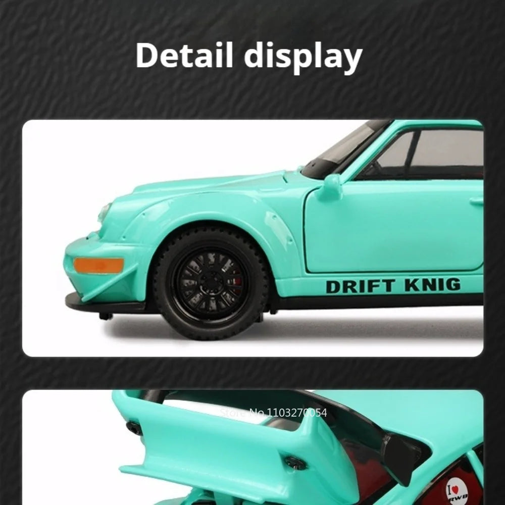 1:32 964 911 Miniature Sportscar Model Diecast Alloy Toys Pull Back Doors Opened Metal Body Vehices Study Decoration Friend Gift