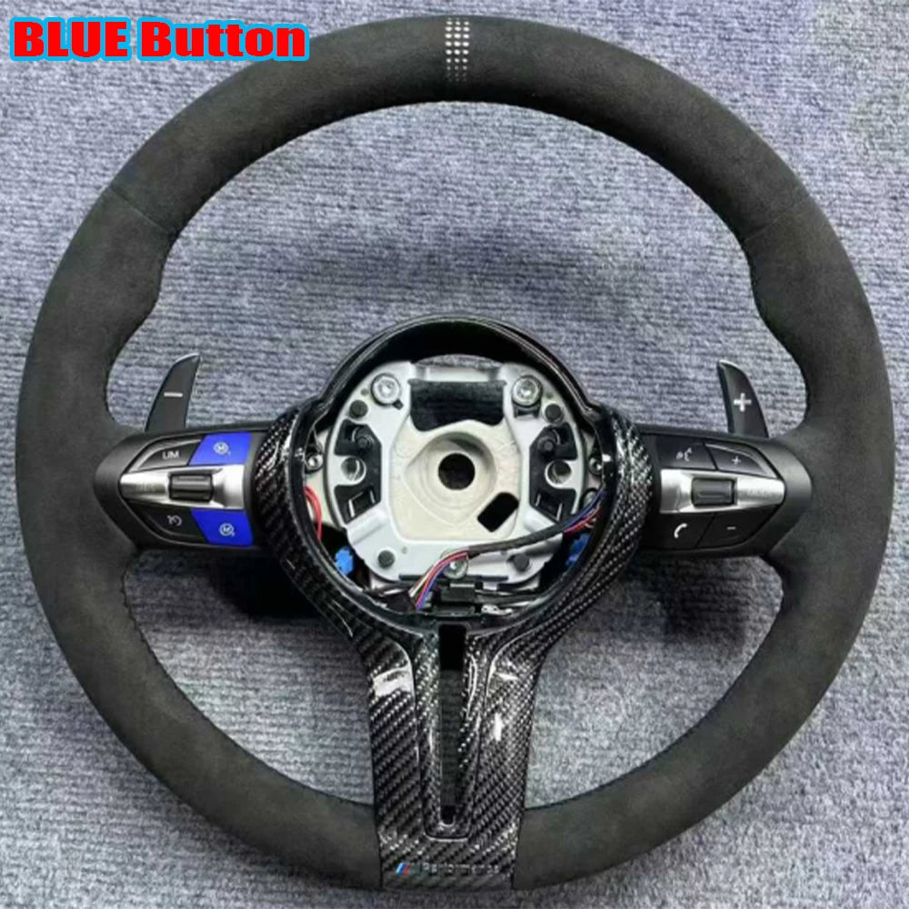 M Sport Carbon Trim Full Alcantara Steering Wheel for BMW F01 F10 F20 F22 F30 F31 F32 M2 F87 M3 F80 M4 F82 F90 X5 F15 F16
