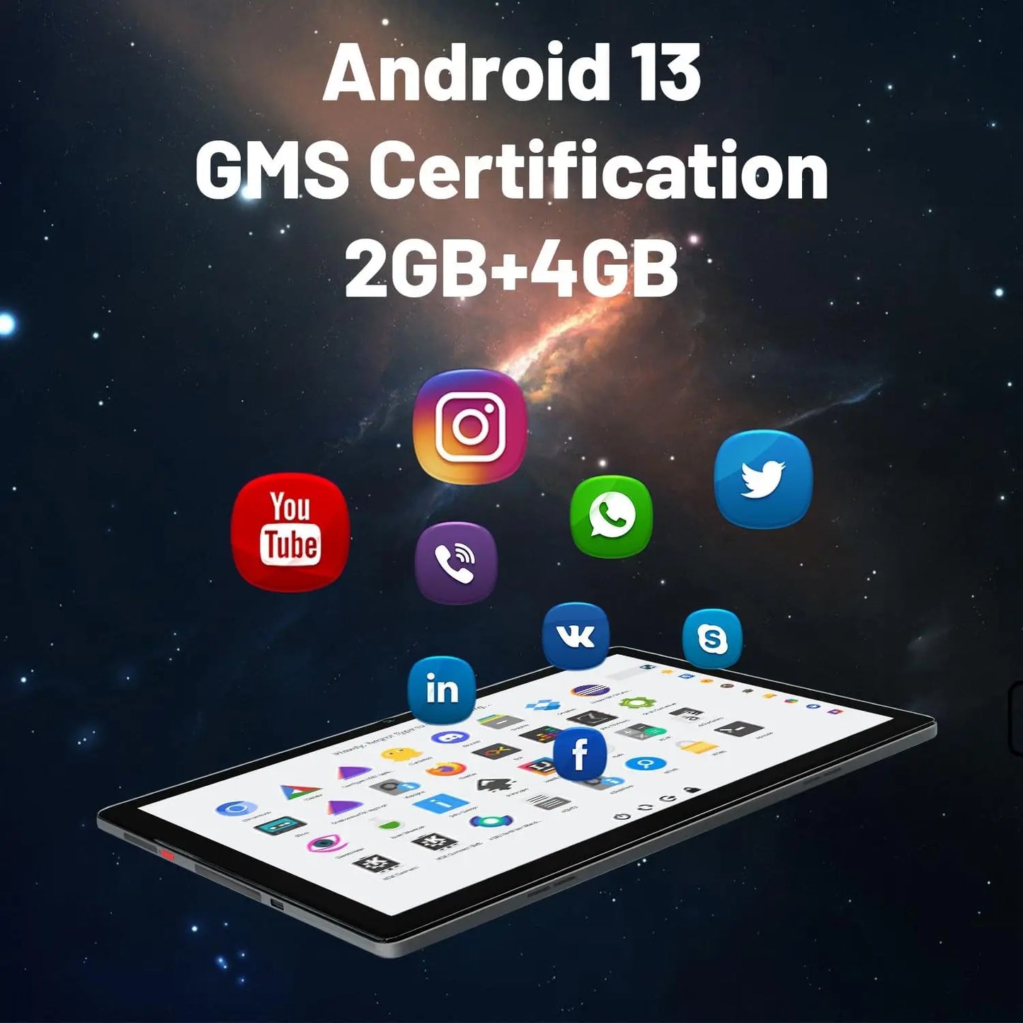 URAO 10" Android Tablet, Quad-Core, 6GB RAM, 64GB ROM, 5MP+8MP Camera, WiFi