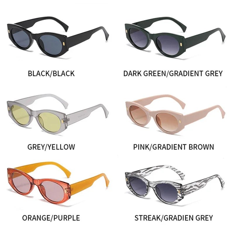 JNPCXI New Fashion Cat Eye Women Luxury Sunglasses Retro Rivets Men Gradient Shades UV400 Sun Glasses