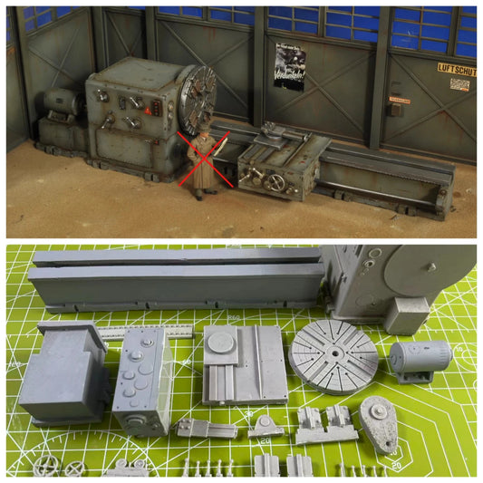 Unpainted 1:35 Resin Model Repair Workshop Machine Scene Model Needs To Assemble Parts (without Characters)