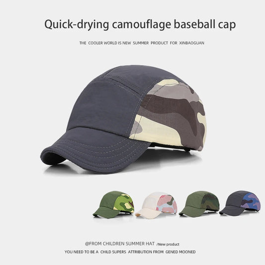 2266-New children's quick-drying hat - summer outdoor camouflage sports baseball cap for both boys and girls