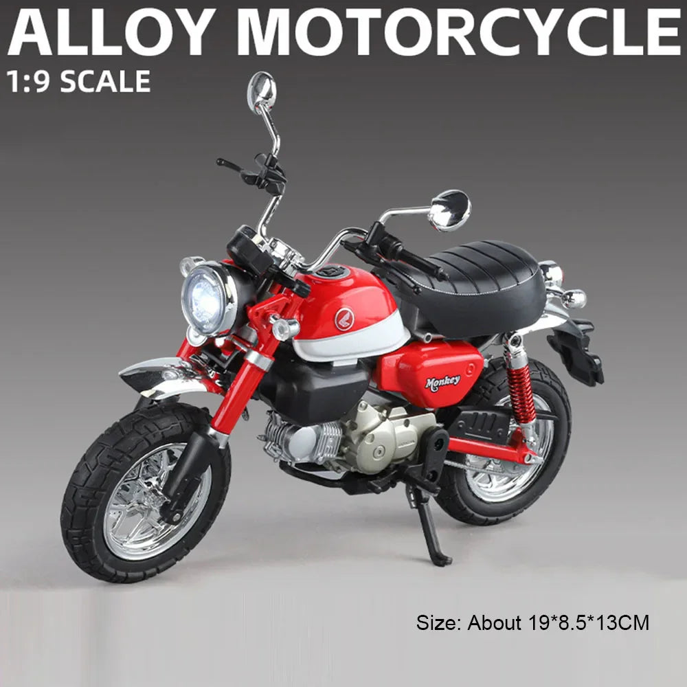 1:9 Honda CBR1000 Monkey Alloy Motorcycle Model Diecast Toys Front Wheel Steering Light Miniature Vehices Children Birthday Gift