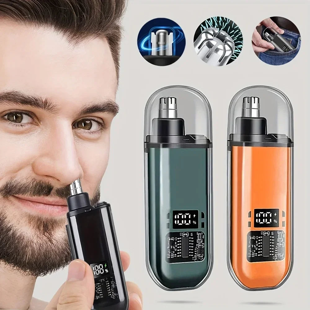 USB Rechargeable Nose & Ear Hair Trimmer, Portable Mini Electric Grooming Kit
