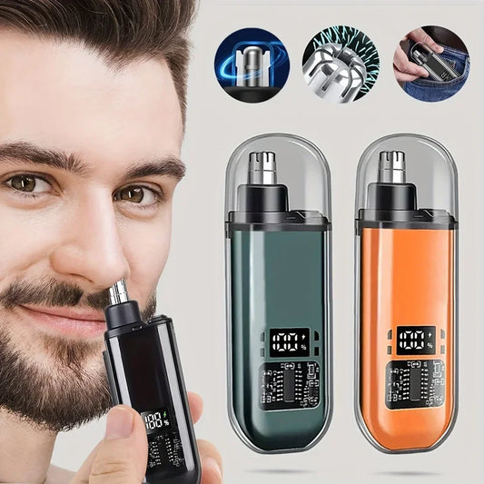 USB Rechargeable Nose & Ear Hair Trimmer, Portable Mini Electric Grooming Kit