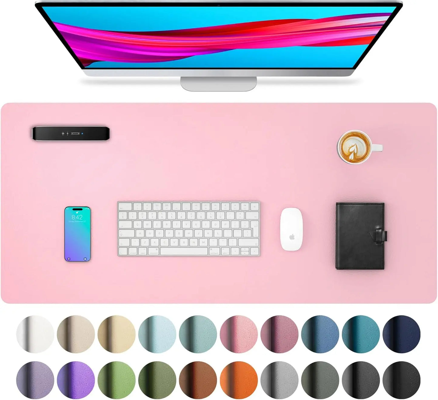 XXL Mouse Pad Office Desk Pad ,PU Leather Desktop Keyboard Desk Mat Gaming Mousepad Desk Writing Pad for School /Home/Office