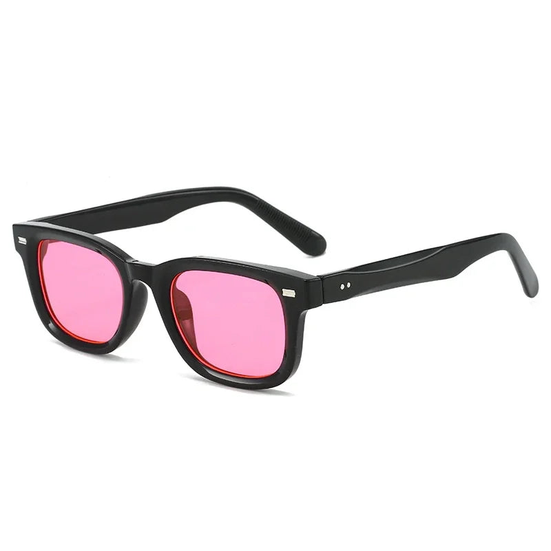JNPCXI New Retro Square Women Rivets Sunglasses Fashion Blue Shades UV400