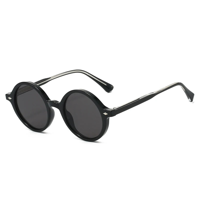 JNPCXI New Retro Round Women Sunglasses Fashion Green Candy Color Shades UV400 Men Trending Rivets Punk Sun Glasses
