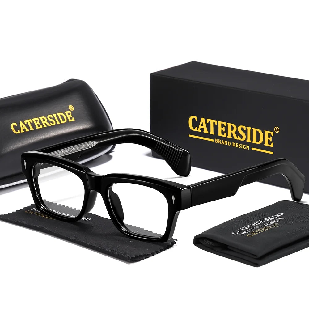 CATERSIDE Men's Polarized Fashion Sunglasses Thick Square Frame Eyeglass Women's Retro Casual Outdoor Essentials Glasses UV400