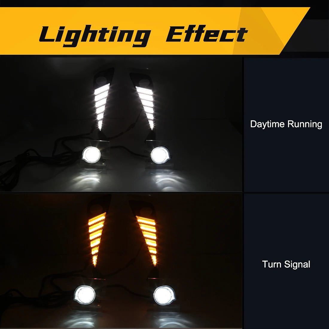 For Toyota C-HR CHR 2020 2021 2022 2023 DRL Daytime Running Light Car Led Dynamic Yellow Turn Signal White Daylight Fog Lamp 12V