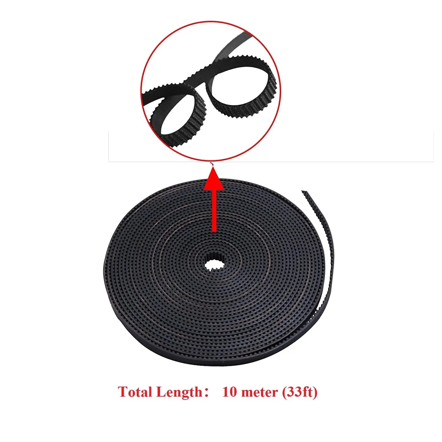 3D Printer Belt 10 Meters（32.8ft) GT2 Belt 2mm Pitch 6mm Wide for Creality Ender 3 Ender 5 CR-10 10S Anycubic Kobra Max Anet A8