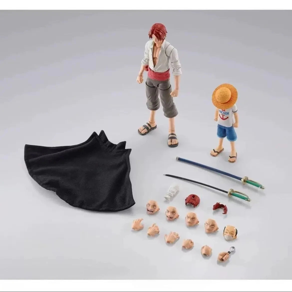 【IN STOCK】Original Bandai S.H.Figuarts One Piece Shanks & Monkey D. Luffy Childhood 16.5cm Action Figure Collectible Model