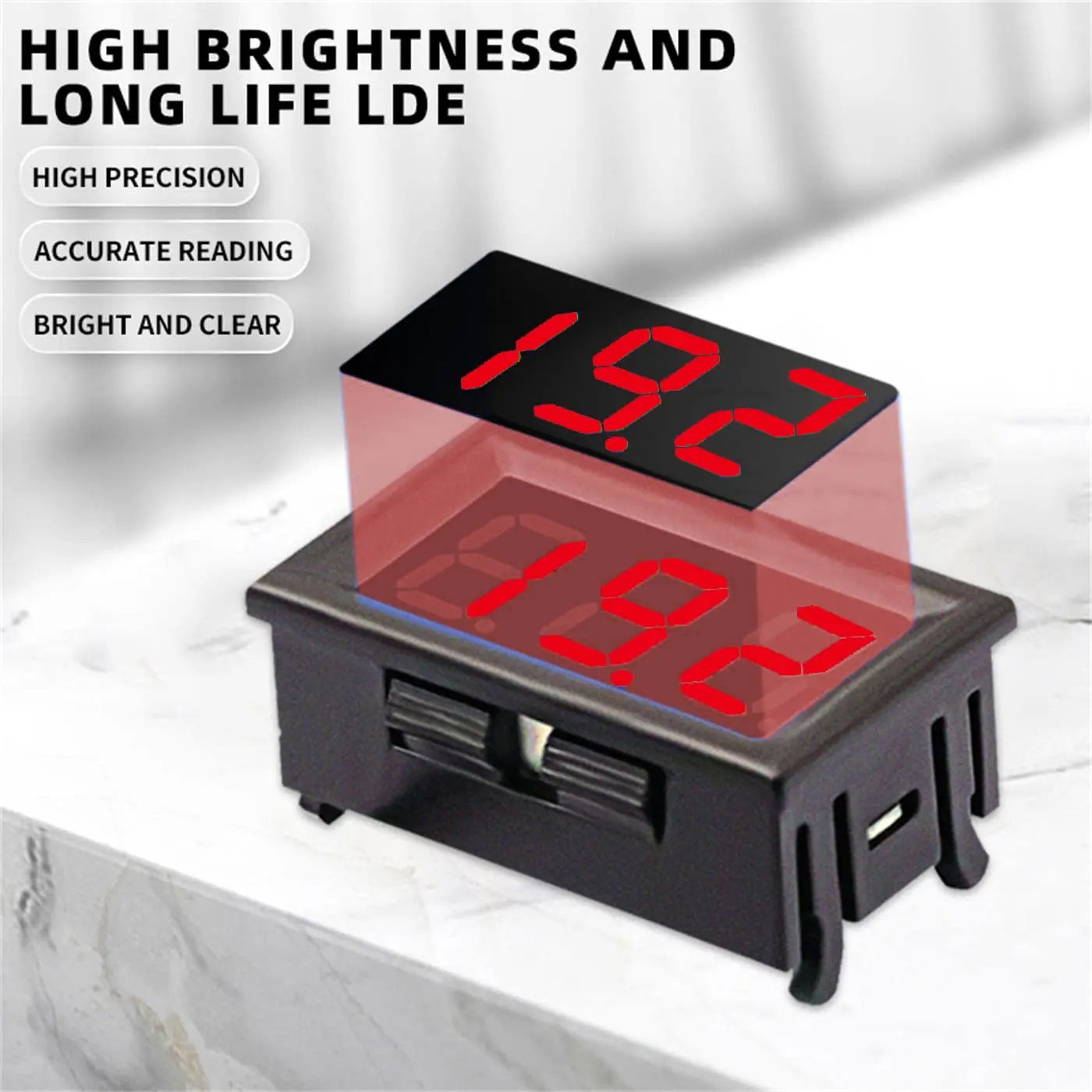 Digital Voltage Display 4Pack 0.56" Two-Wire DC 3V-30V Green LED Voltmeter Waterproof Display Voltage Tester Meter
