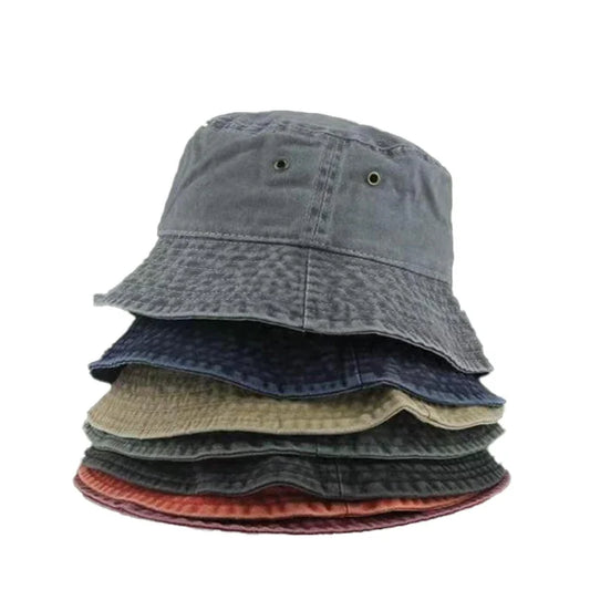 Fashion Washed Denim Hats Unisex Solid Vintage, Fisherman Protection Bucket Hats
