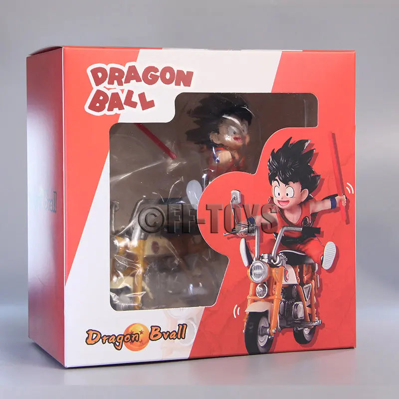 15CM Dragon Ball Son Goku Figure Master Roshi Kid Goku Kame Sennin with Motorcycle Pvc Action Figures Collection Model Toys
