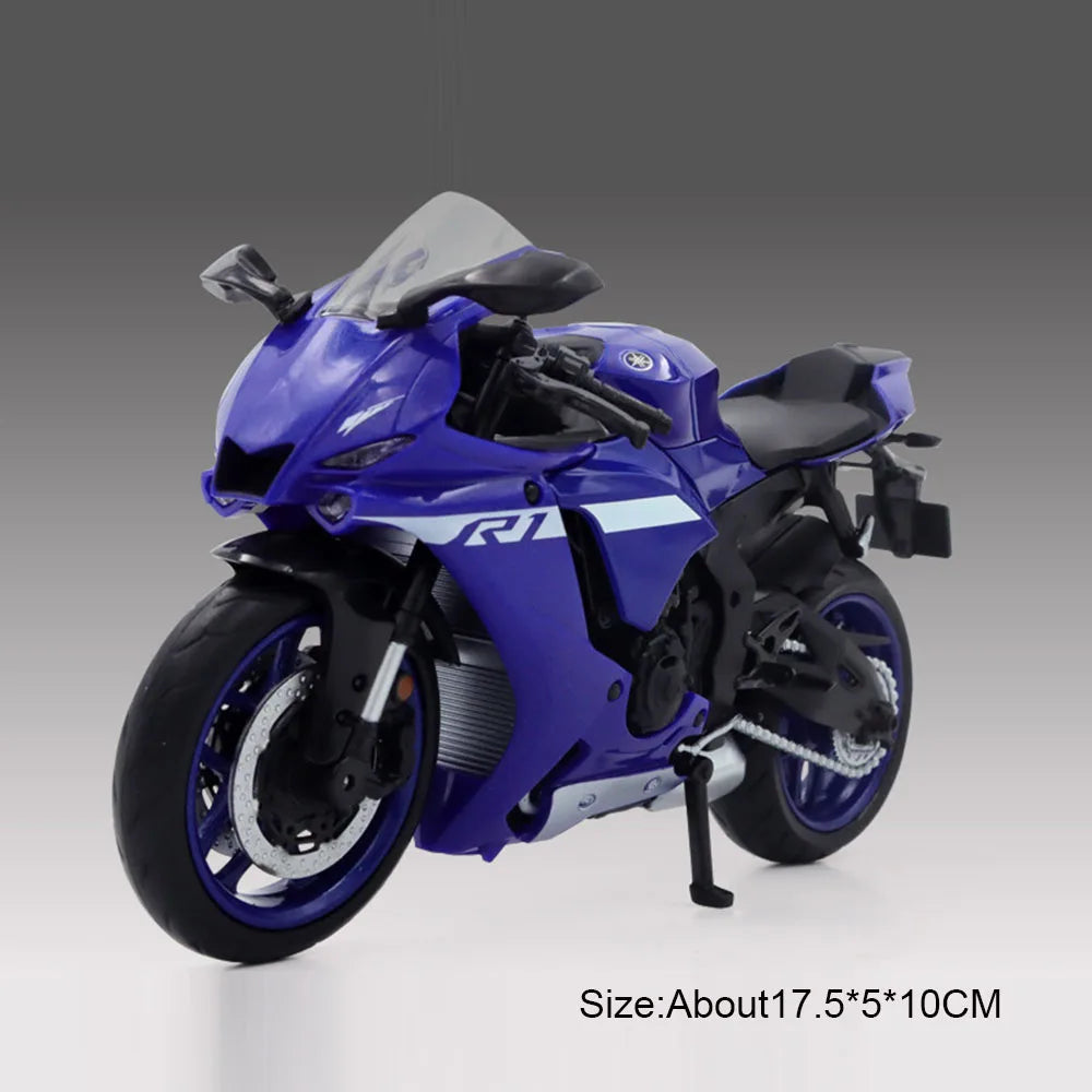 1:12 Scale Yamaha YZF-R1M Model Car Toy Racing Motorcycle Simulation Diecast Front Wheel Steering Toy Series Boy Gift Collection