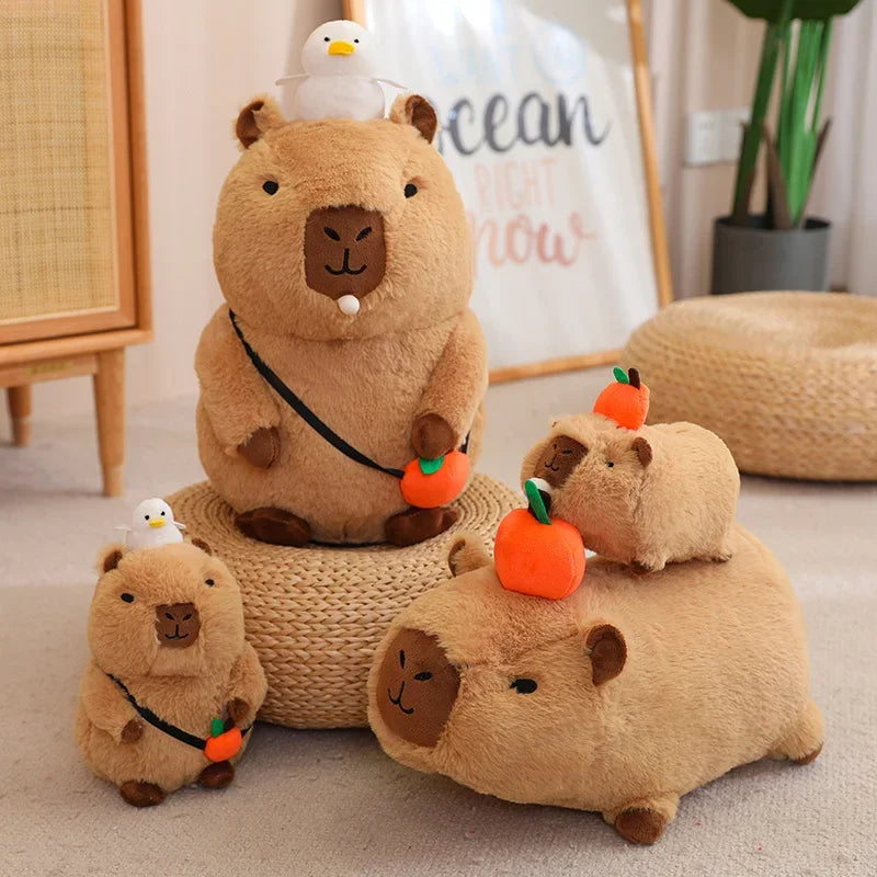 Vocal and Spit Bubbles Cute Sitting And Lieing capybara Plush Toys Cartoon Doll Soft Stuffed Children's Gift Home Decoration