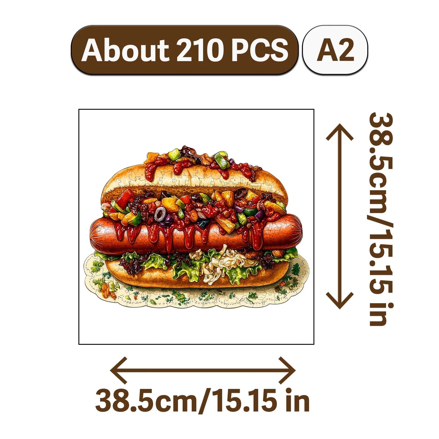 Crown and Cuisine Theme Wooden Jigsaw Puzzle Wood Home Decor Painting Christmas and Halloween Gift Toy For Teen And Kid