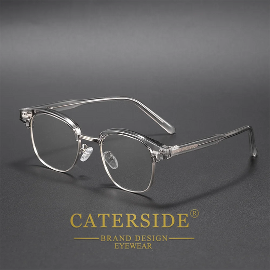 CATERSIDE New Classic Half Frame Glasses Design Sense Optical Glasses Frame Men's Women's Simple Anti Blue Light Reading Glasses