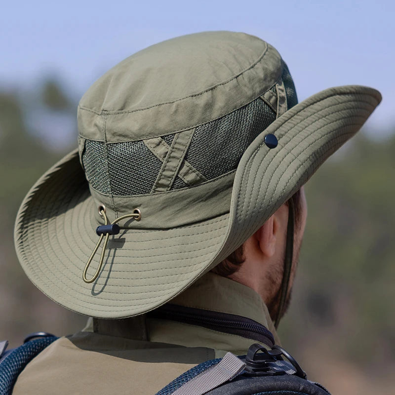 Xinbaoguan 100% Nylon 9245 Spring/Summer Big Eaves Breathable Sunshade Fisherman Hat Men's Sunscreen Sun Hat Fishing Hat