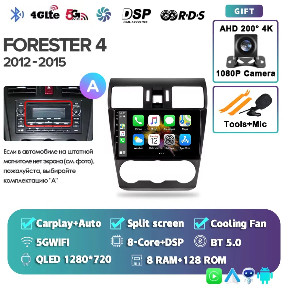 2K For Subaru Forester 4 SJ 2012 - 2015 Car Radio Multimedia Video Player Navigation stereo GPS Android 15 No 2din 2 din dvd