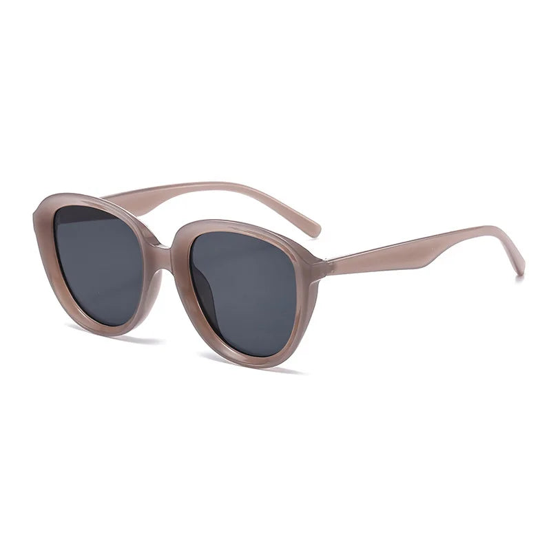 JNPCXI Retro Cat Eye Women Sunglasses Shades UV400 Fashion Brown Tea Trending Rivets Punk Men Sun Glasses