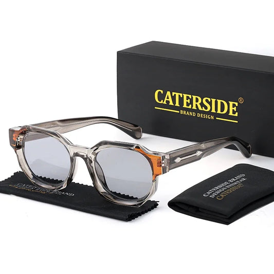 CATERSIDE Retro Punk Square Sunglasses Men Vintage Thick Frame High-Quality Women's Sun Glasses Party and Holiday Travel Eyewear