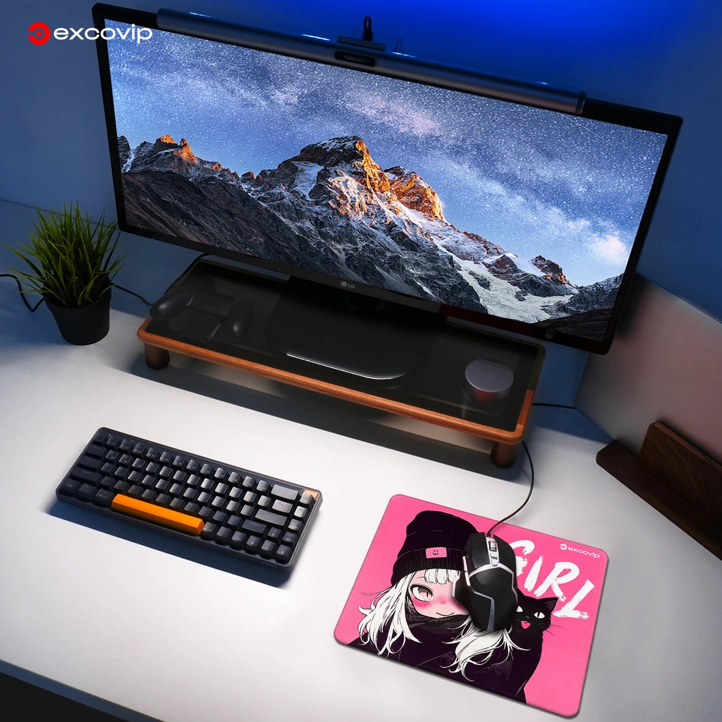 EXCO Gaming Mouse Pad with Stitched Edge Non-Slip Rubber Base Computer Mousepad Small for Office Home Laptop Portable Durable