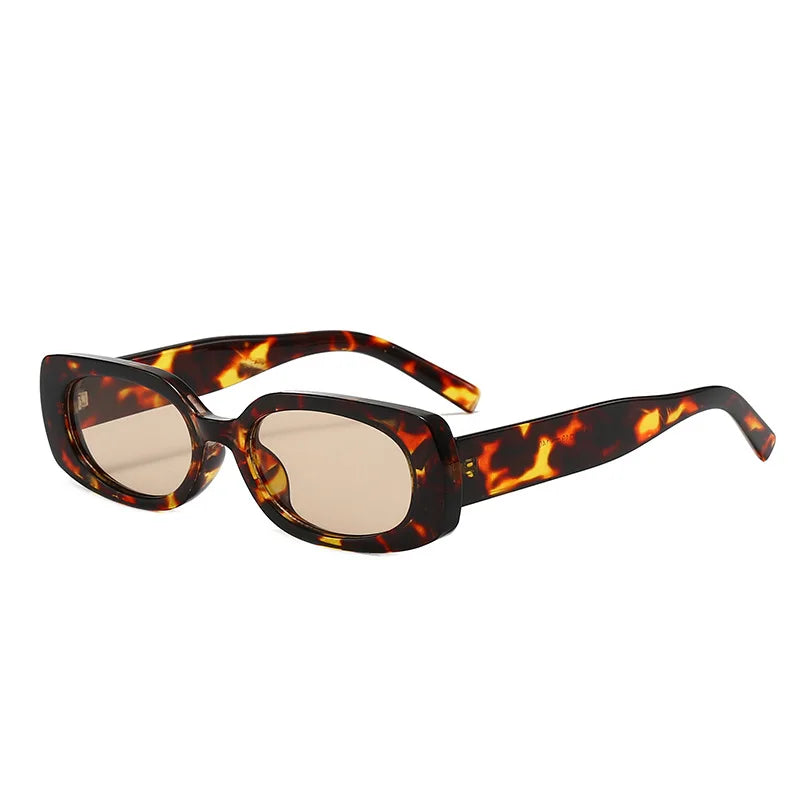 JNPCXI Ins Hot Fashion Small Rectangle Sunglasses Women Retro Candy Color Shades UV400 Men Punk Leopard Sun Glasses