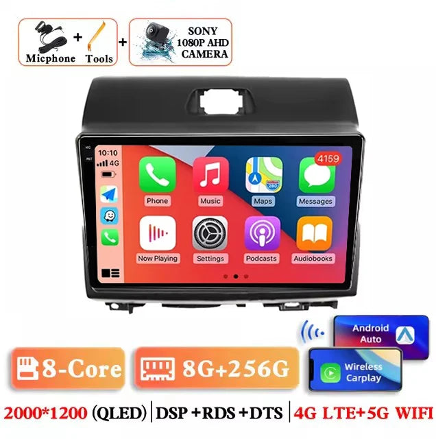 Android 15 Carplay Auto Car Radio for r KIA Ray 2011 - 2017 Multimedia Stereo Player GPS Navigation Head Unit Wifi 4G+WIFI