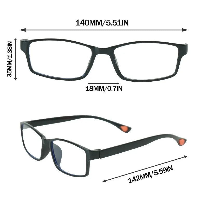 5 Pairs of Men's Reading Glasses Anti Blue Light Glasses Classic Square Frame Unique Design Retro Design Comfortable Fit