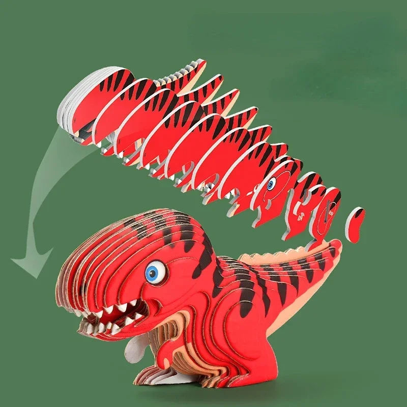 3D Jigsaw Puzzles for Kids Jurassic World Dinosaur Educational Toys Paper Animal Puzzle Cartoon Model Toys Children's Day Gift