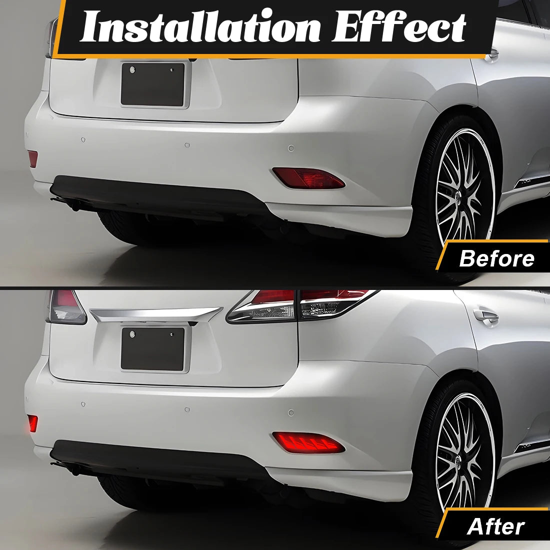 For Lexus RX350 RX270 RX450h 2009 2010 2011 2012 2013 2014 2015 Rear Bumper Reflector Lights with Dynamic Turn Signal Brake 12V