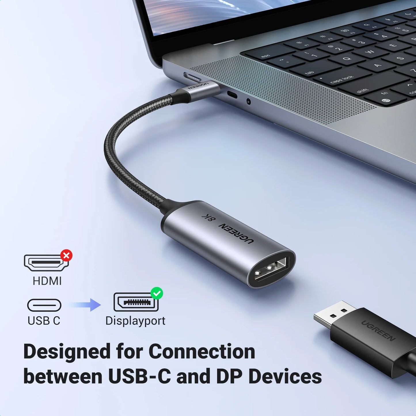 USB C to 8K DP1.4 Displayport 1.4 Adapter iPhone 15 Macbook Pro iPad USB Type C