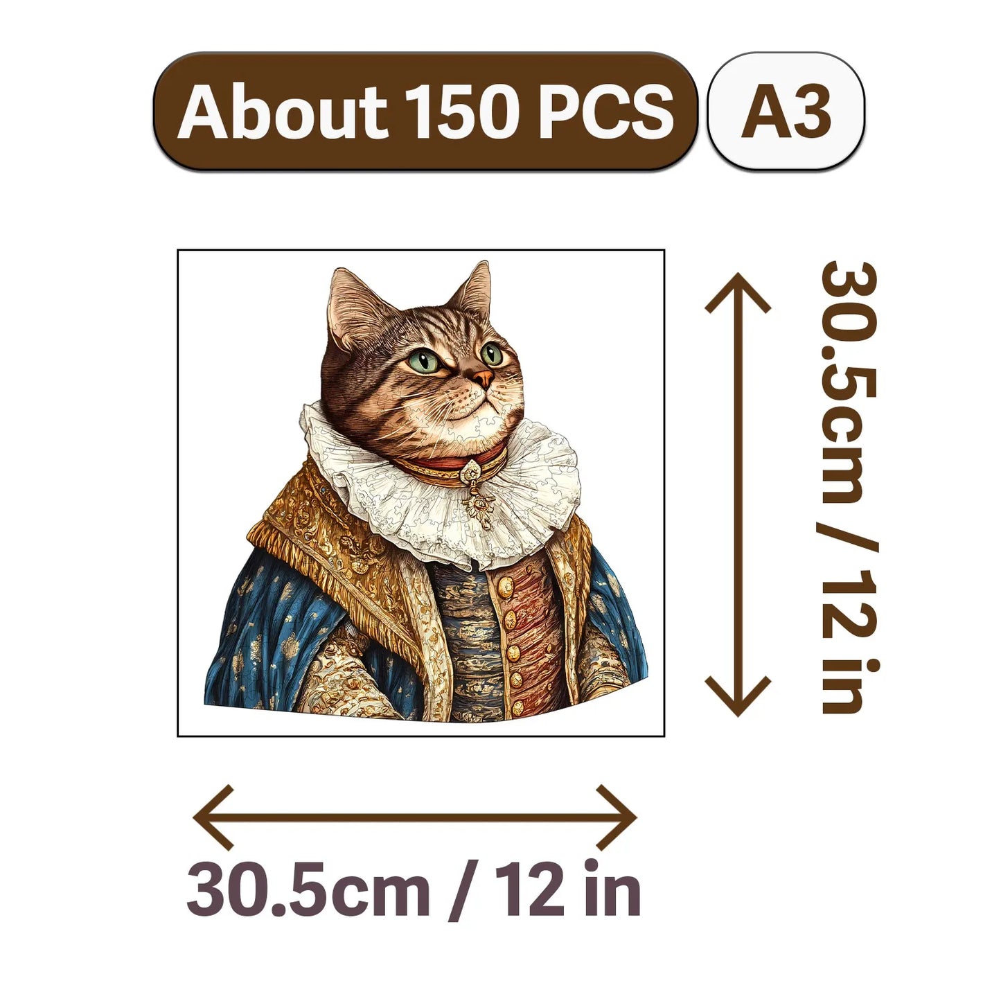 Artistic Cat Portrait Wooden Jigsaw Puzzles Unique Home Decor Christmas and Halloween Gift Toy For Teen And Kid
