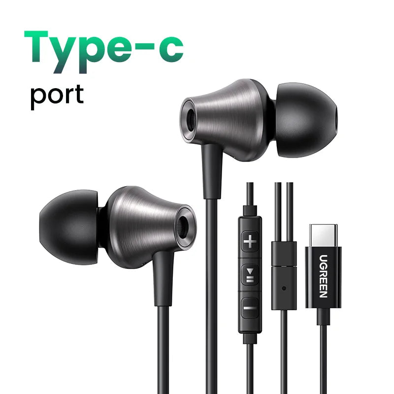 3.5mm USB Type C Wired Earbuds with Microphone, Wired Earphones Headphones HiFi