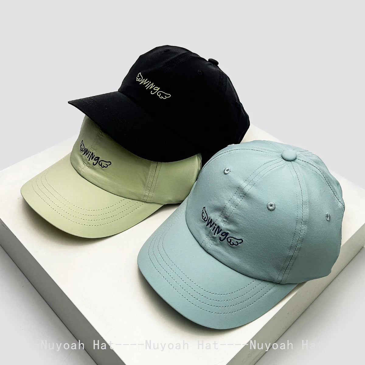 New Men Women Cute Quick-dry Embroidered Wing Letters Baseball Hats Sunshade Elastic Versatile Simple Peaked Caps Fashion Casual
