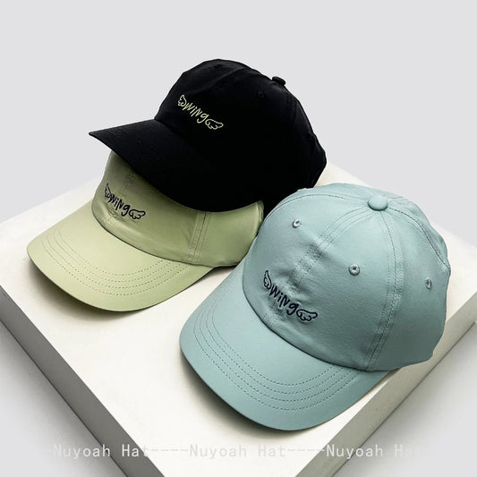 New Men Women Cute Quick-dry Embroidered Wing Letters Baseball Hats Sunshade Elastic Versatile Simple Peaked Caps Fashion Casual