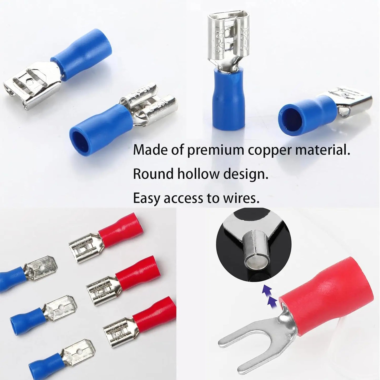 280pcs Wire Connector Kit Male Female Insulated Terminals Cold Crimp Terminals Assorted Crimp Terminals Spade Butt Connector Kit