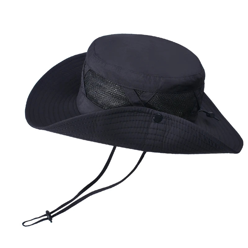9245Summer large brim breathable shade fisherman hat Men's spring and autumn sun hat outdoor hiking fishing hat