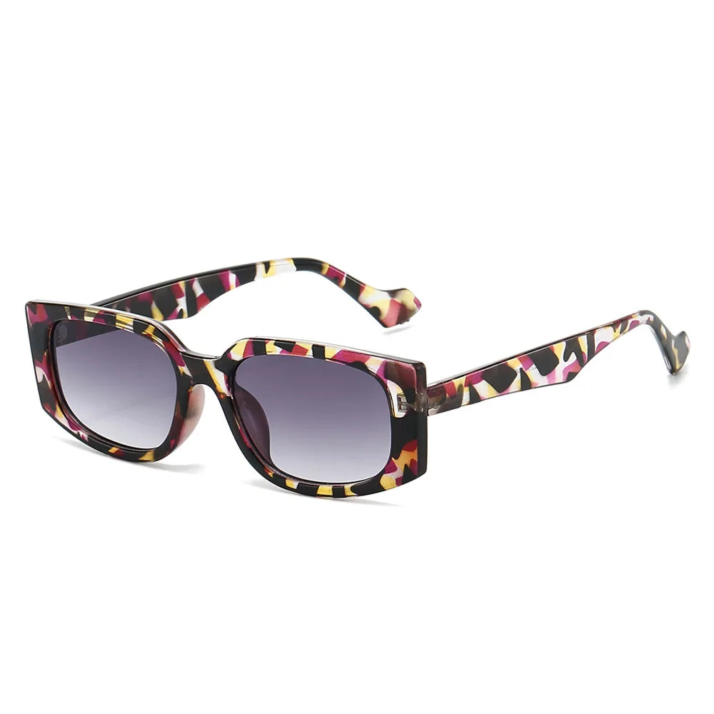 JNPCXI New Rectangle Sunglasses Women Fashion Stripe Gradient Men Sun Glasses Shades UV400