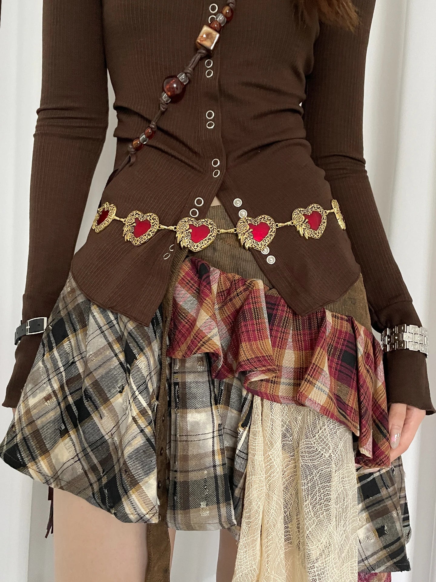 Retro Bohemian Style Heart Belt For Women With Skirt Design Sense Ethnic Style Leather Belt For Jeans