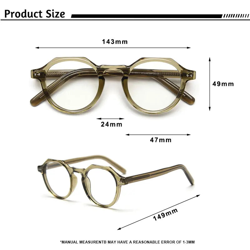 CATERSIDE Retro Polygonal Glasses Men TR Frame High Quality Eyeglass for Women Transparent Lenses Business Eyewear