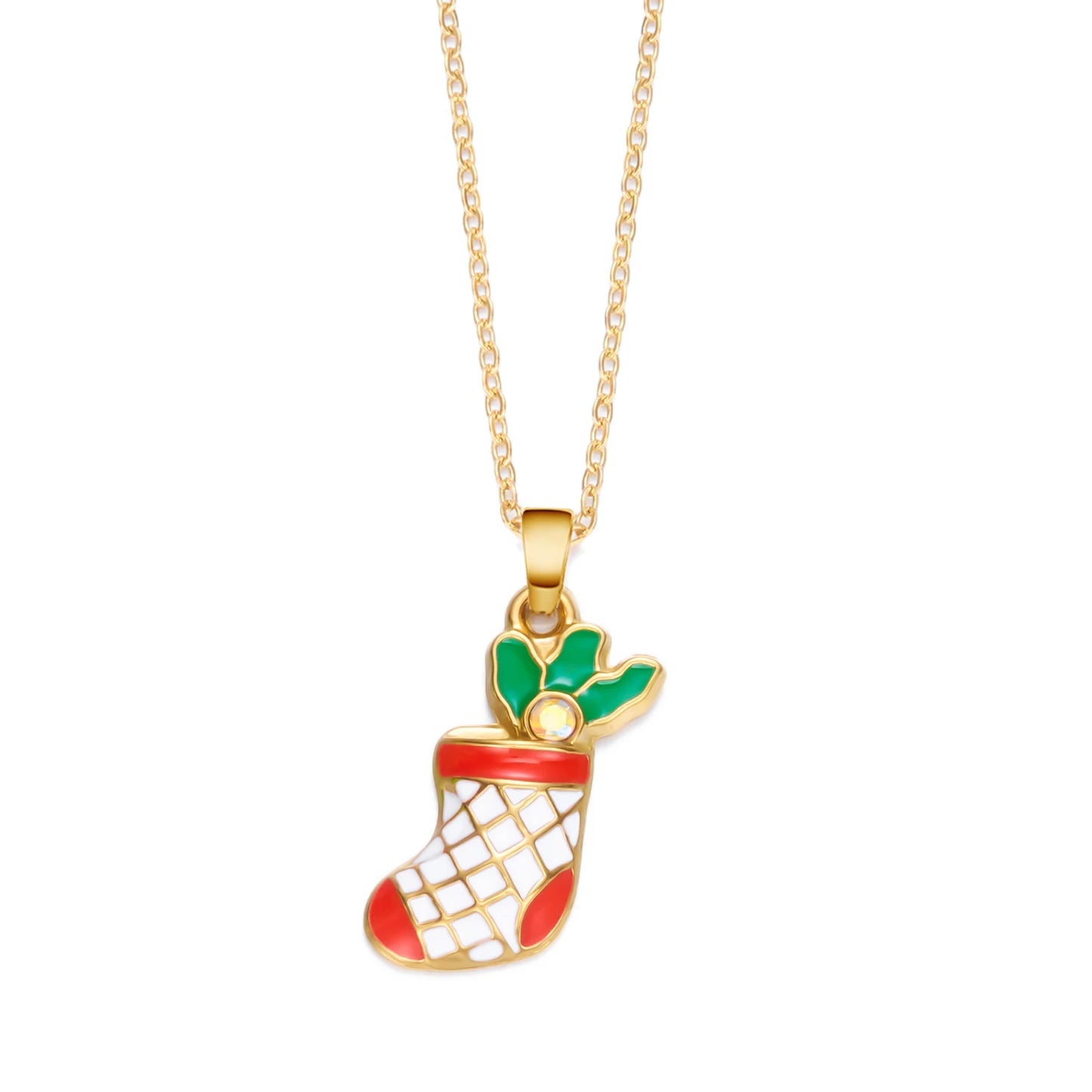 Stainless Steel Colorful Drip Oil Christmas Tree Snowman Pendant Necklace For Women Y2k Fashion Neck Chain Jewelry New Year Gift