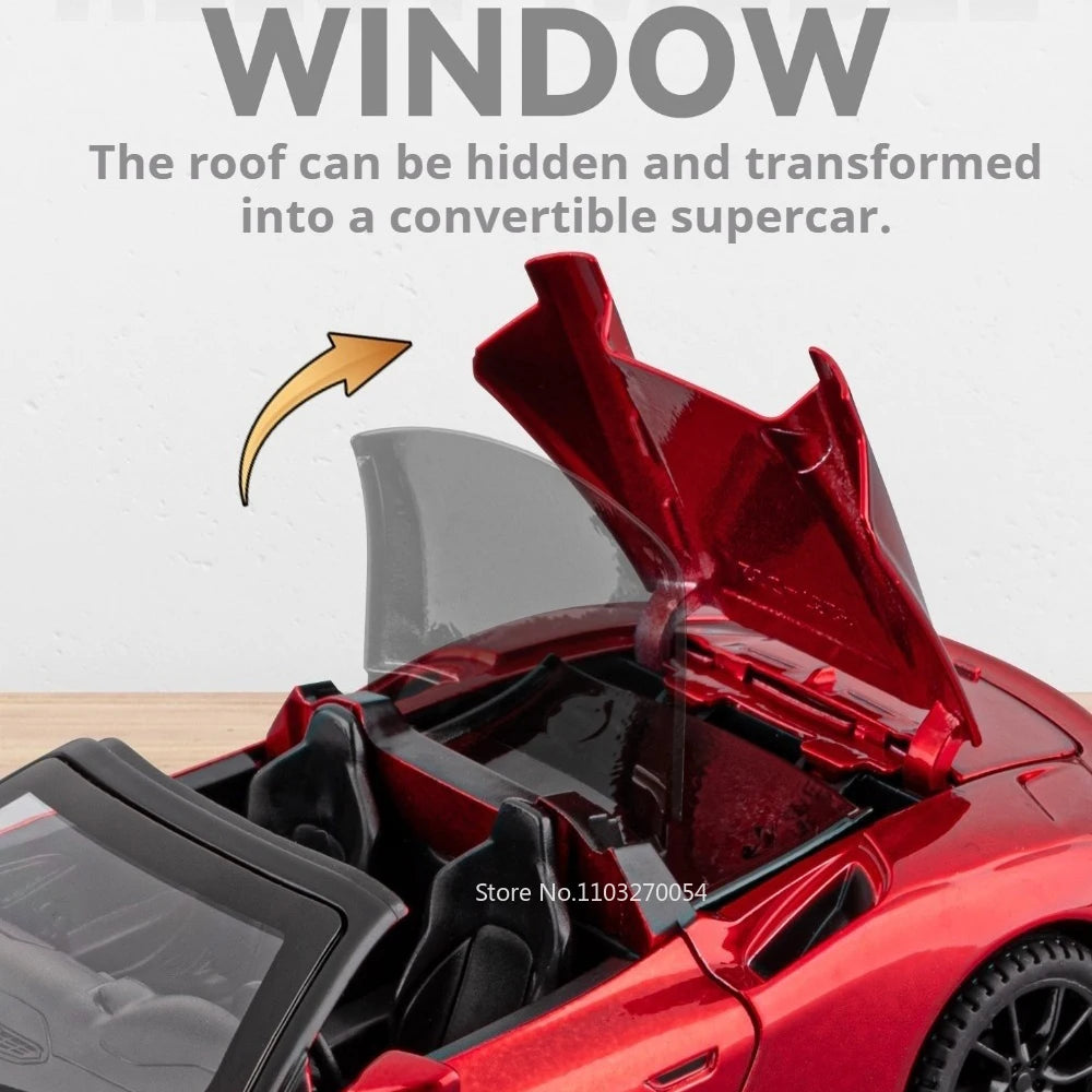 1:32 MC20 720S Miniature Sports Car Diecast Alloy Model Toys with Sound Light Pull Back Doors Opened Vehcies Kids Christmas Gift