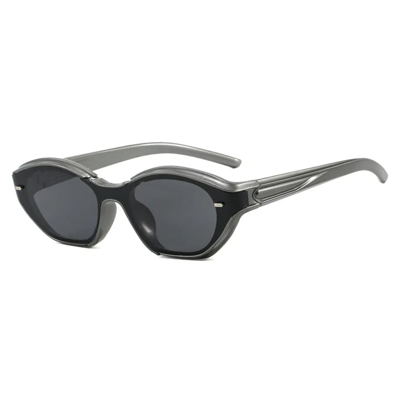 JNPCXI New Ins Popular Fashion Cat Eye Sunglasses Women Retro Jelly Colors Shades UV400 Trending Men Punk Rivets Sun Glasses
