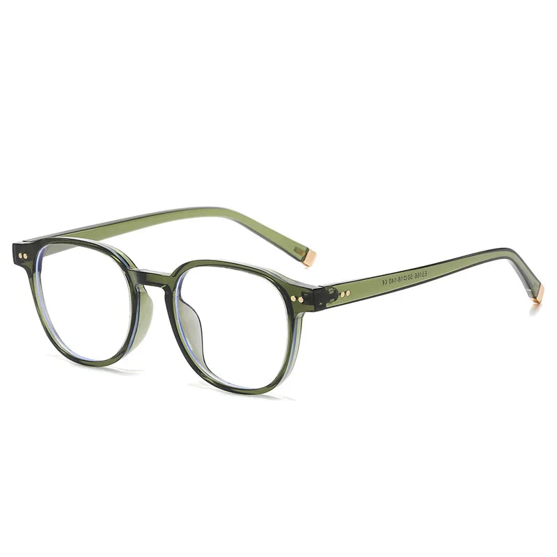 JNPCXI Retro Small Oval Rivets Women Prescription Glasses Fashion Optical Lens with Recipe Men Myopia/Hyperopia/Progressive