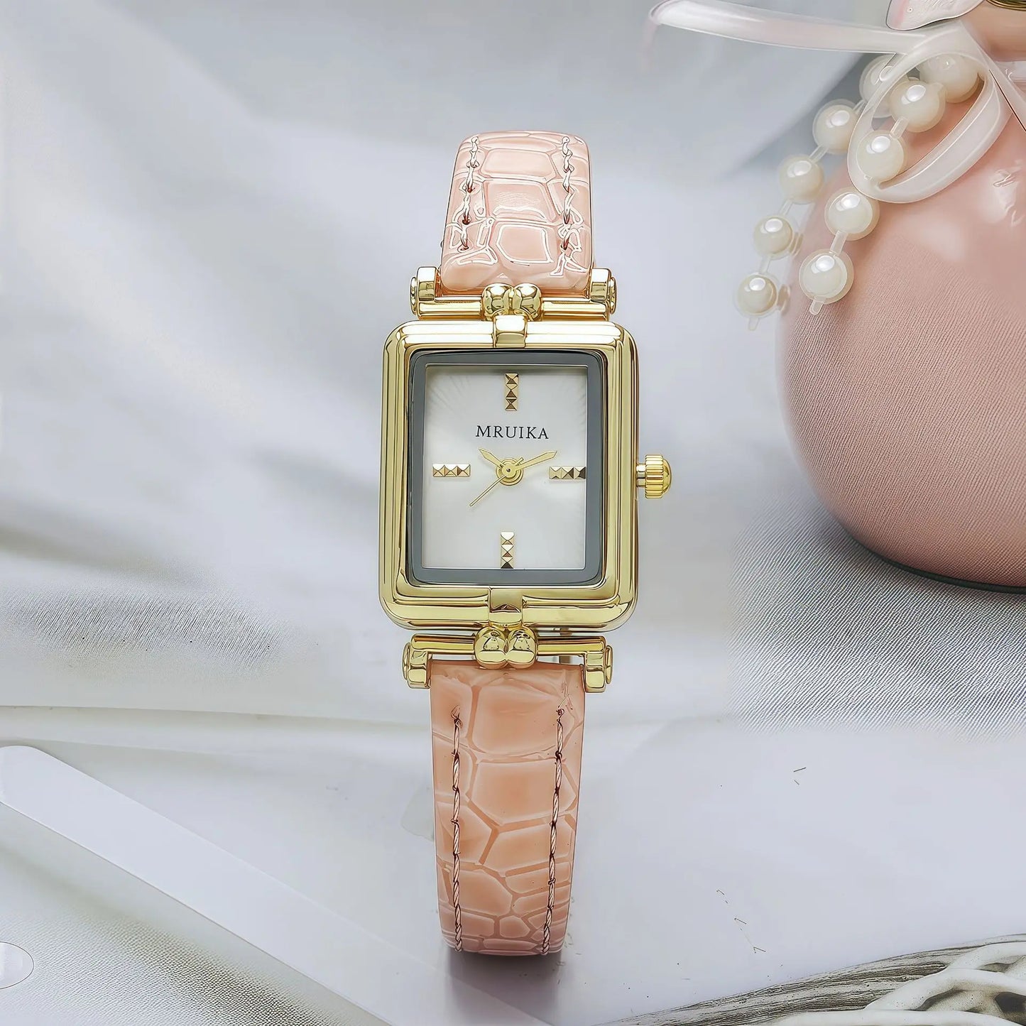 Retro Brand Ladies Watch Simple Gold Square Leather Strap Wristwatch Women Fashion Quartz Clock Gift Relógio Feminino Wholesale