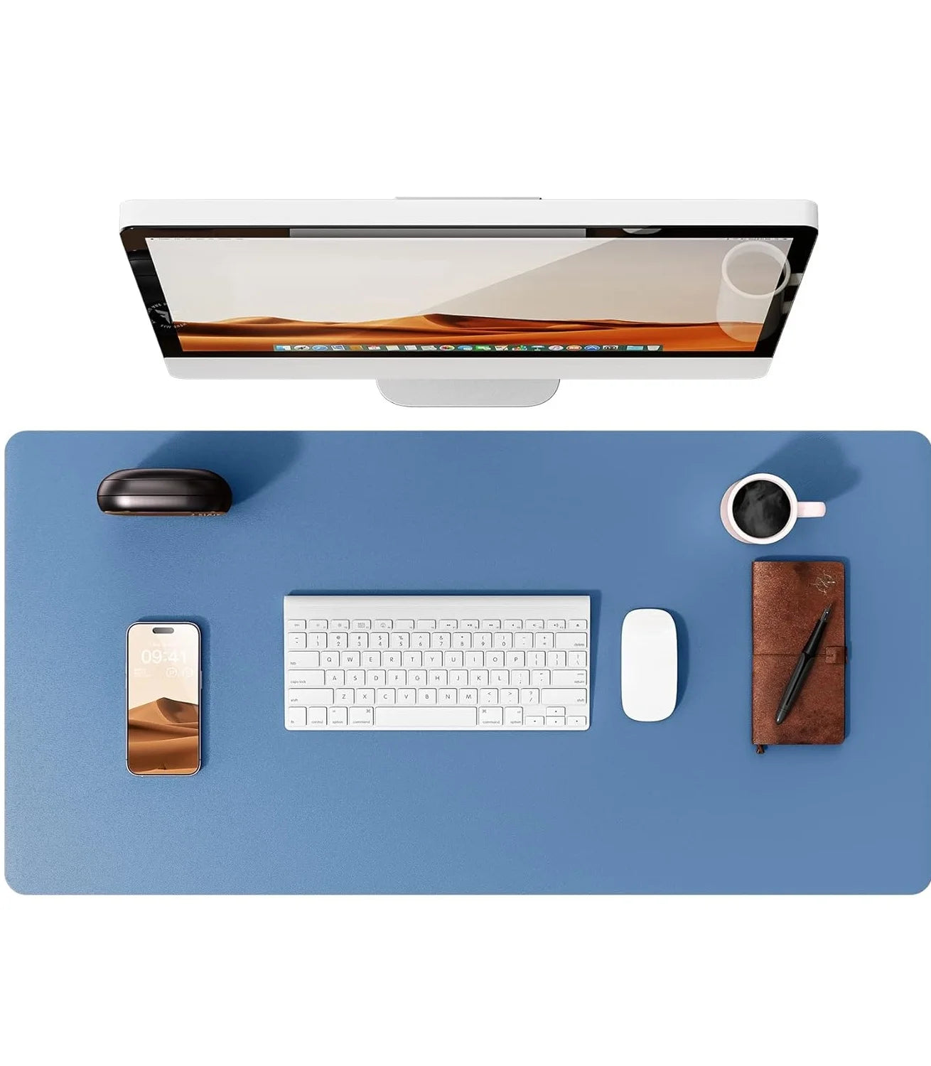 Leather Desk Pad Protector, Mouse Pad, Office Desk Mat, Waterproof  Non-Slip PU Desk Blotter, Computer Desk Pad for Women